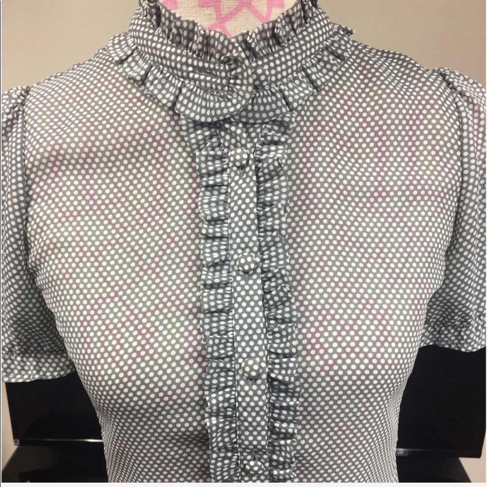 Fossil ruffled button down blouse - Picture 3 of 4